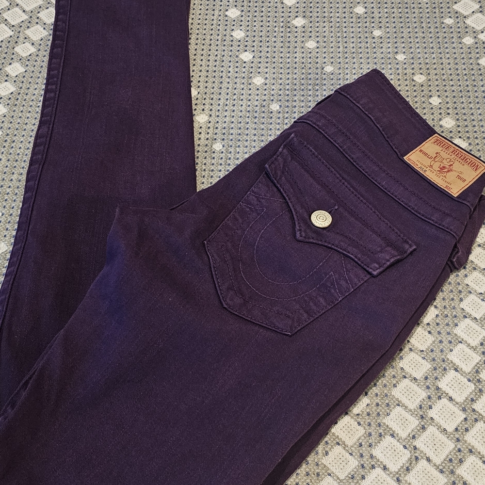True Religion Deep Plum Skinny Jeans